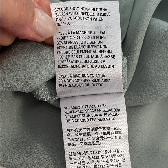 I.N.C NWOT Elegant Sage Green Frill Sleeve Bohemian Women's Blouse, Size M - Picture 10 of 11